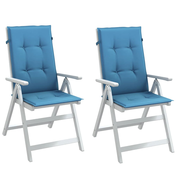 Perne scaun spătar înalt 2buc melanj albastru 120x50x4cm textil WALTI