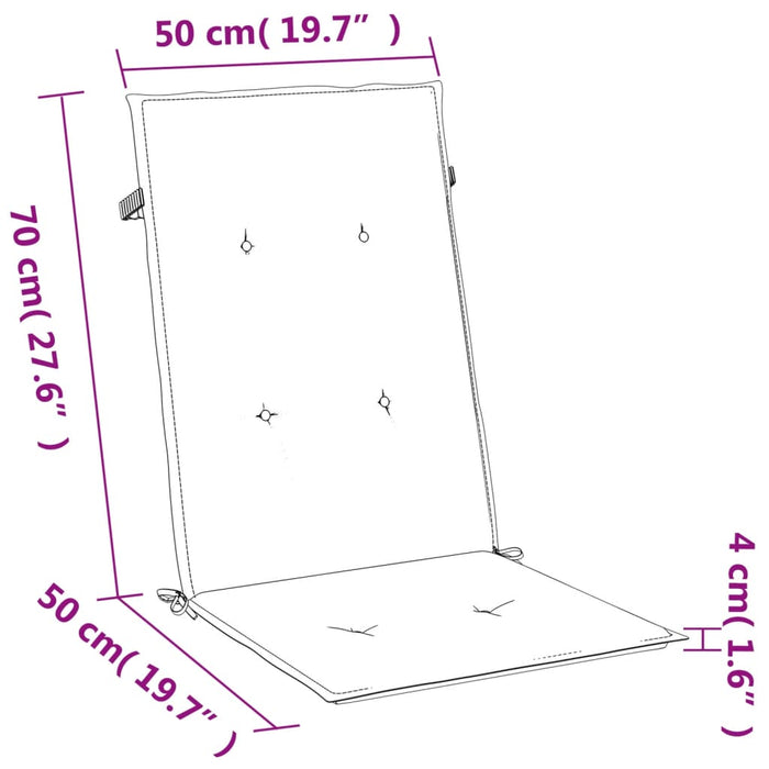 Perne scaun spătar înalt 4buc melanj albastru 120x50x4cm textil WALTI