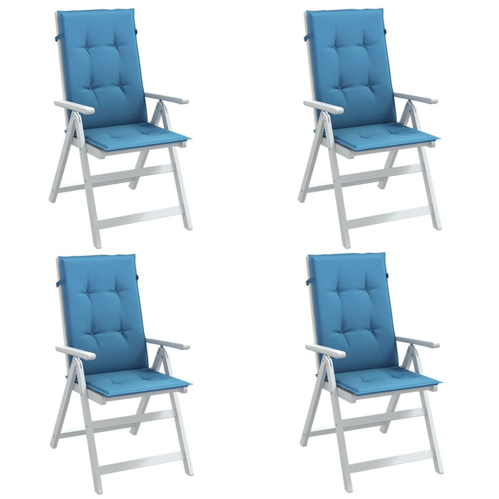 Perne scaun spătar înalt 4buc melanj albastru 120x50x4cm textil WALTI