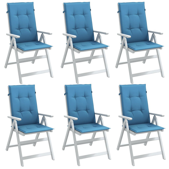 Perne scaun spătar înalt 6buc melanj albastru 120x50x4cm textil WALTI