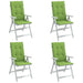 Perne scaun spătar înalt 4 buc. melanj verde 120x50x4 cm textil - WALTI WALTI