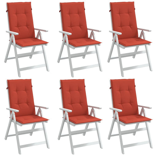 Perne scaun spătar înalt, 6 buc. melanj roșu 120x50x4 cm textil - WALTI WALTI