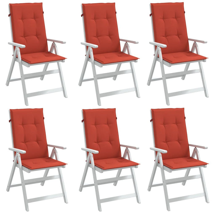 Perne scaun spătar înalt, 6 buc. melanj roșu 120x50x4 cm textil WALTI