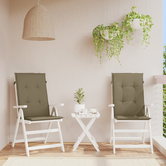 Perne scaun spătar înalt 2buc melanj gri taupe120x50x4cm textil WALTI
