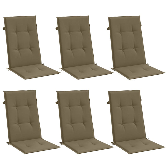 Perne scaun spătar înalt 6buc melanj gri taupe120x50x4cm textil WALTI