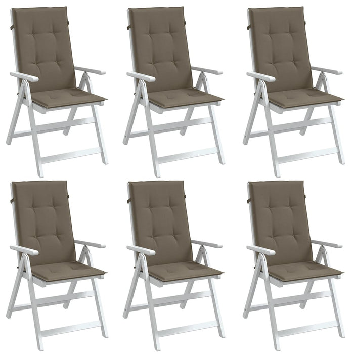 Perne scaun spătar înalt 6buc melanj gri taupe120x50x4cm textil WALTI