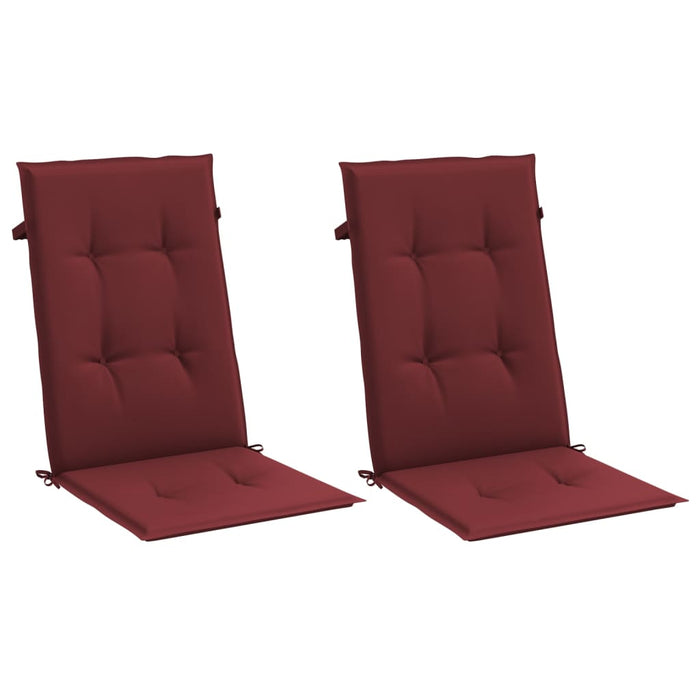 Perne scaun cu spătar înalt, 2 buc. roșu vin 120x50x4 cm textil WALTI