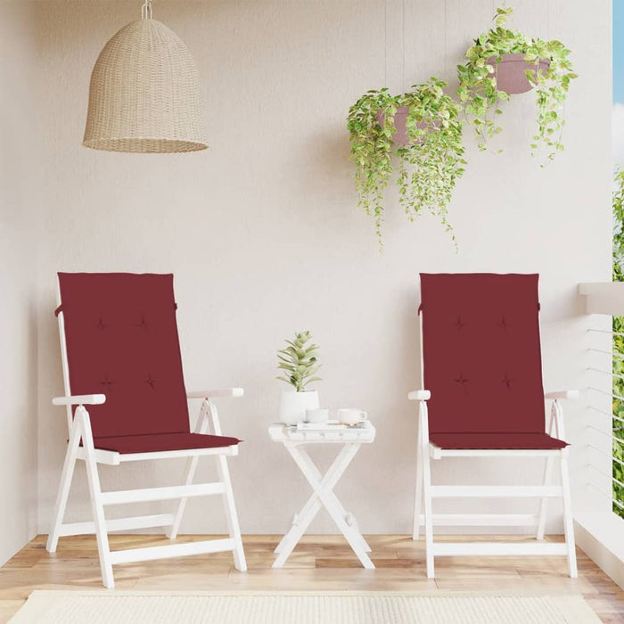 Perne scaun cu spătar înalt, 2 buc. roșu vin 120x50x4 cm textil WALTI