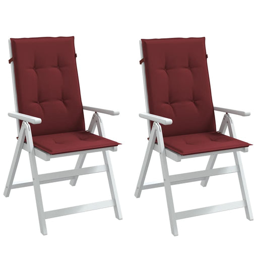 Perne scaun cu spătar înalt, 2 buc. roșu vin 120x50x4 cm textil - WALTI WALTI