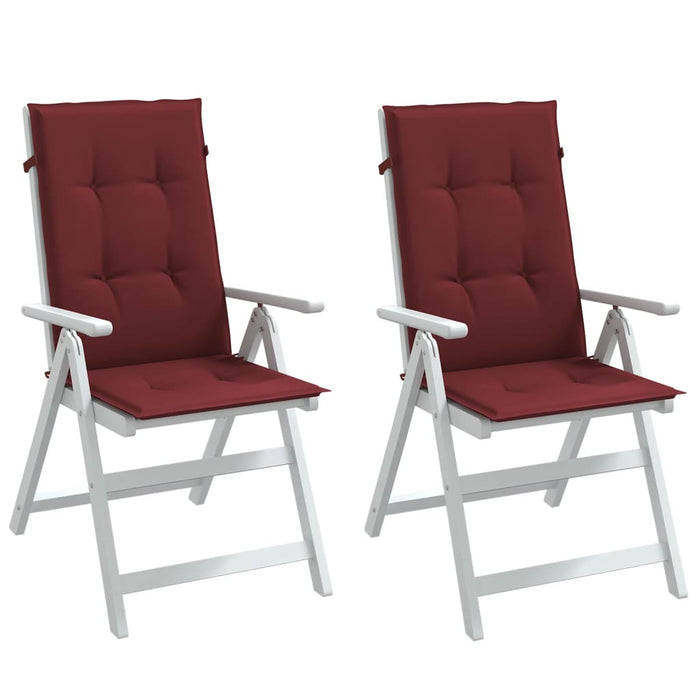 Perne scaun cu spătar înalt, 2 buc. roșu vin 120x50x4 cm textil WALTI