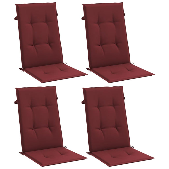 Perne scaun cu spătar înalt, 4 buc. roșu vin 120x50x4 cm textil WALTI