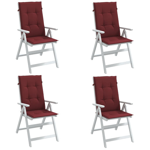 Perne scaun cu spătar înalt, 4 buc. roșu vin 120x50x4 cm textil - WALTI WALTI