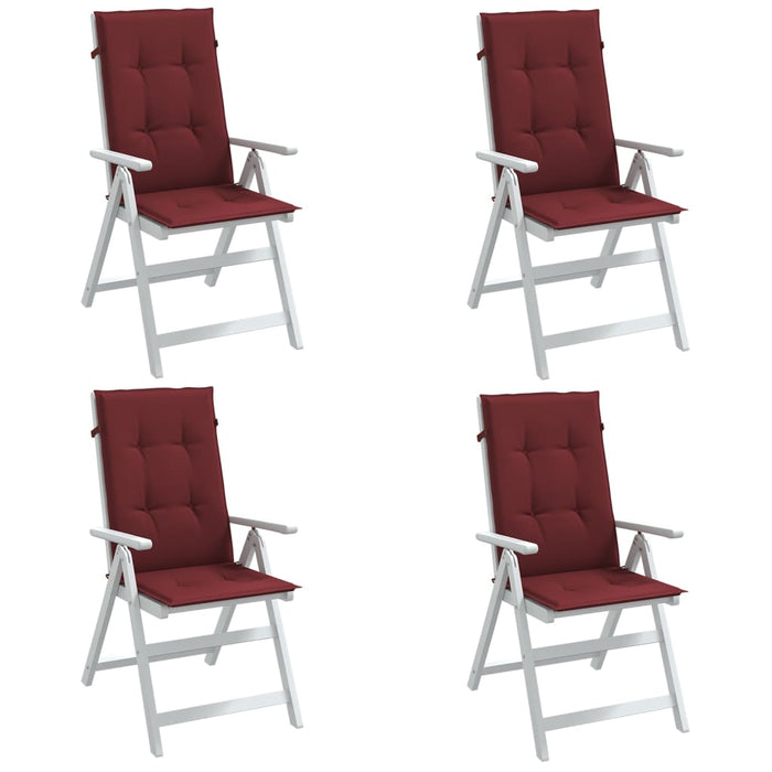 Perne scaun cu spătar înalt, 4 buc. roșu vin 120x50x4 cm textil WALTI
