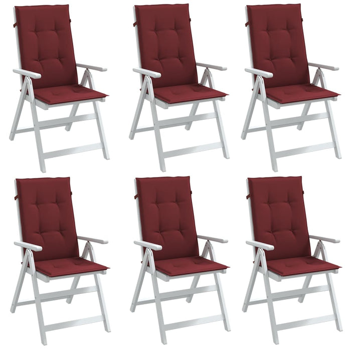 Perne scaun cu spătar înalt, 6 buc. roșu vin 120x50x4 cm textil WALTI