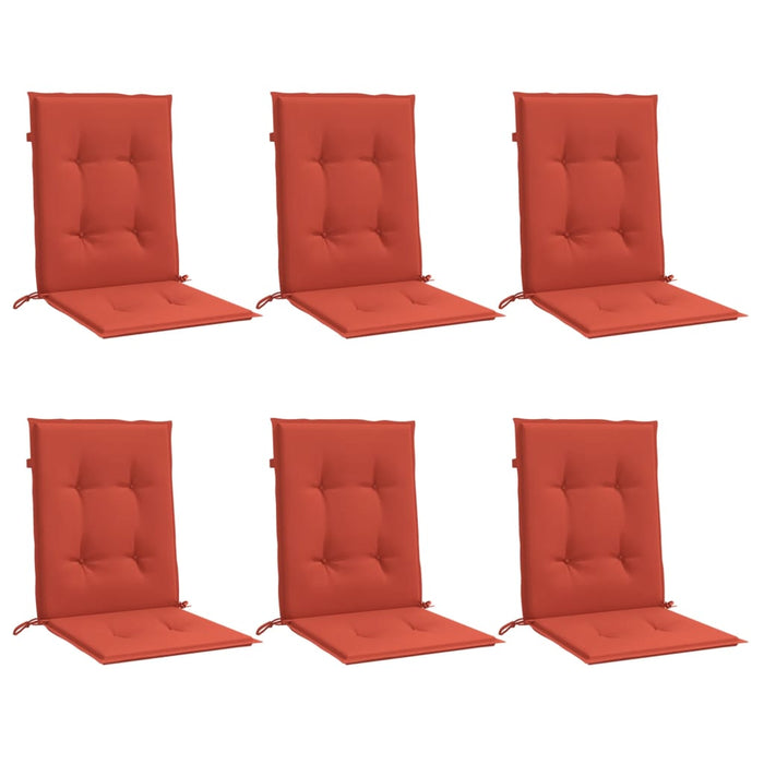 Perne scaun spătar scund 6 buc. melanj roșu 100x50x4 cm textil WALTI