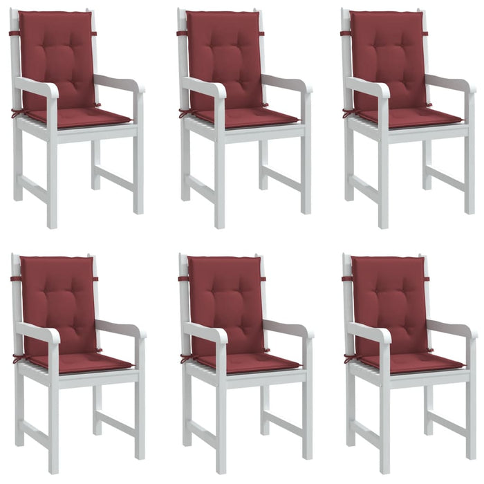Perne scaun spătar mic 6 buc. melanj roșu vin 100x50x4cm textil WALTI