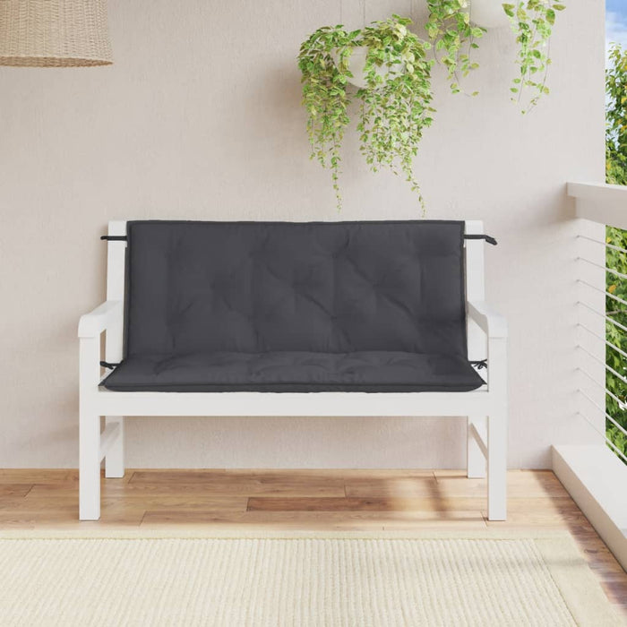 Pernă bancă de grădină 2 buc melanj antracit 120x50x7 cm textil - WALTI WALTI