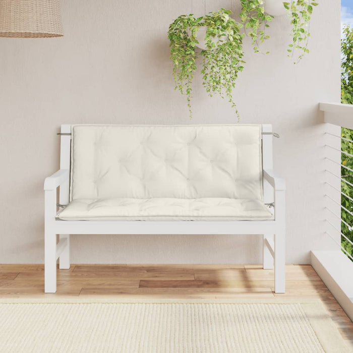 Pernă bancă de grădină, 2 buc. melanj crem, 120x50x7 cm, textil - WALTI WALTI