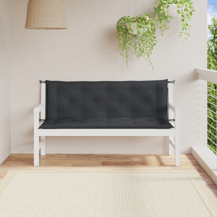 Pernă bancă de grădină 2 buc melanj antracit 150x50x7 cm textil - WALTI WALTI