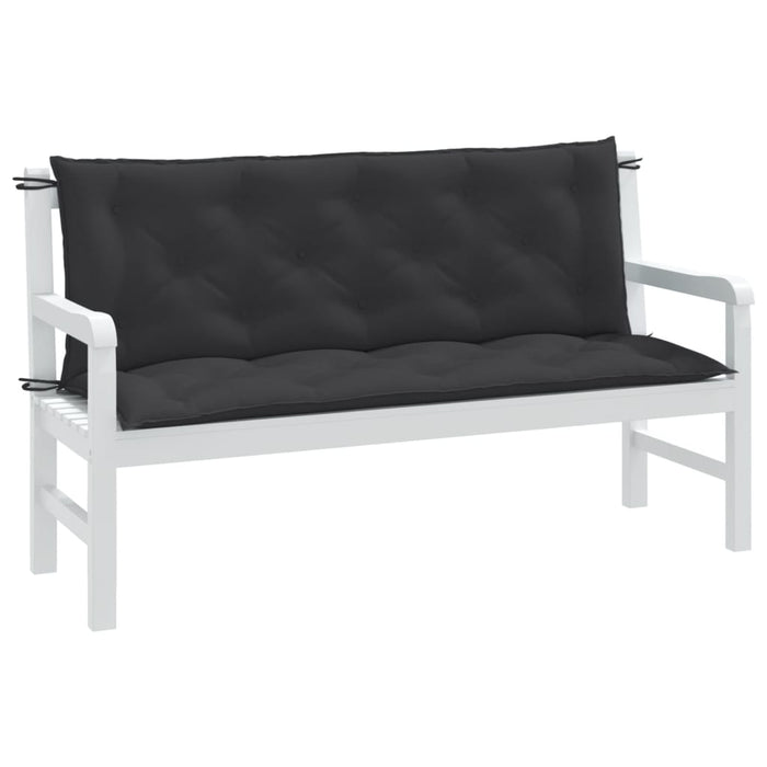 Pernă bancă de grădină 2 buc melanj antracit 150x50x7 cm textil - WALTI WALTI