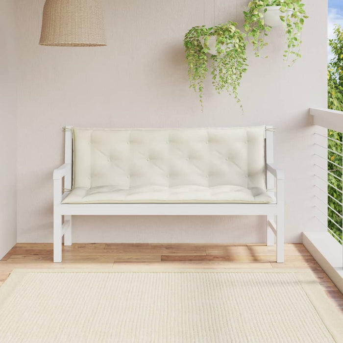 Pernă bancă de grădină, 2 buc. melanj crem, 150x50x7 cm, textil - WALTI WALTI