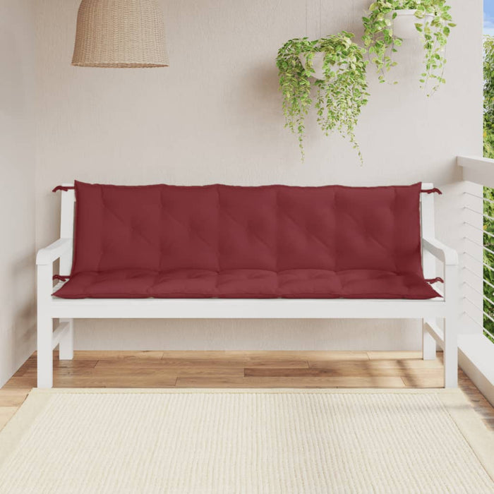 Pernă bancă de grădină 2 buc melanj roșu vin 180x50x7 cm textil - WALTI WALTI