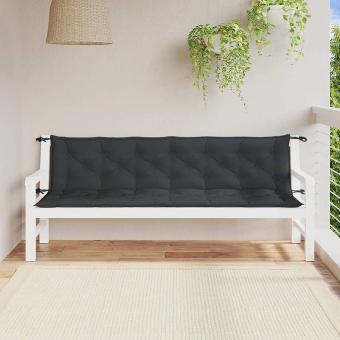 Pernă bancă de grădină 2 buc melanj antracit 200x50x7 cm textil - WALTI WALTI