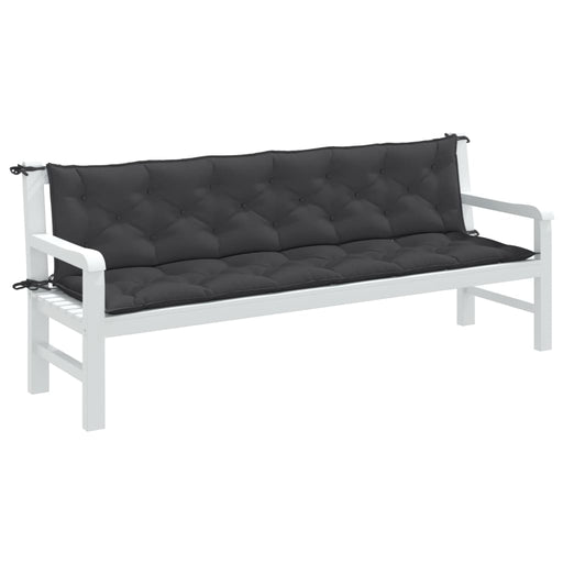 Pernă bancă de grădină 2 buc melanj antracit 200x50x7 cm textil - WALTI WALTI