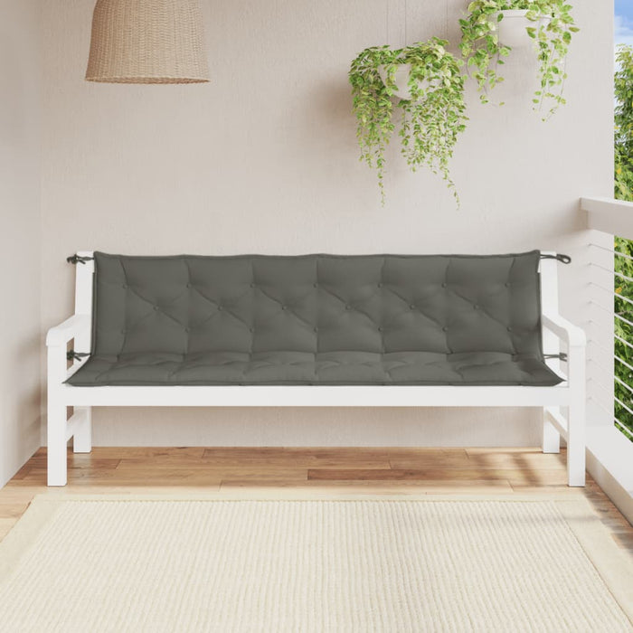 Pernă bancă de grădină 2buc melanj gri închis 200x50x7cm textil - WALTI WALTI