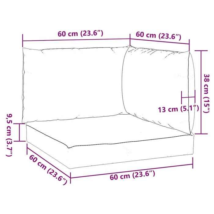 Perne de paleți, 3 buc., melanj crem, material textil - WALTI WALTI