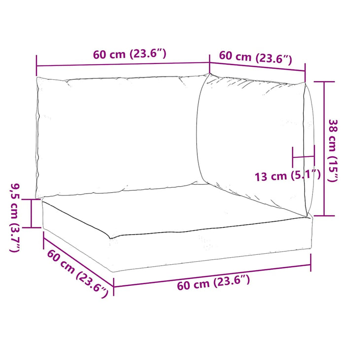 Perne de paleți, 3 buc., melanj bej, material textil - WALTI WALTI