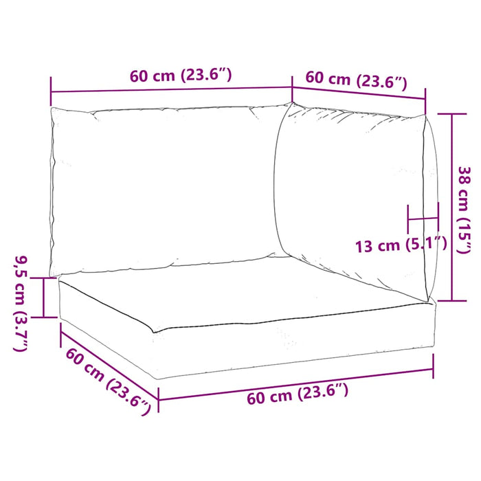 Perne de paleți, 3 buc, melanj verde aprins, material textil - WALTI WALTI