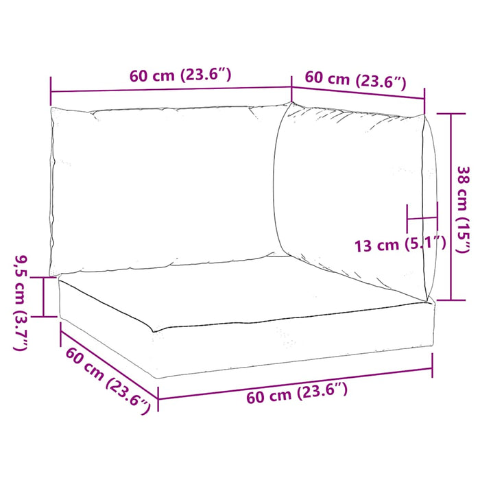 Perne de paleți, 3 buc., melanj gri taupe, material textil WALTI