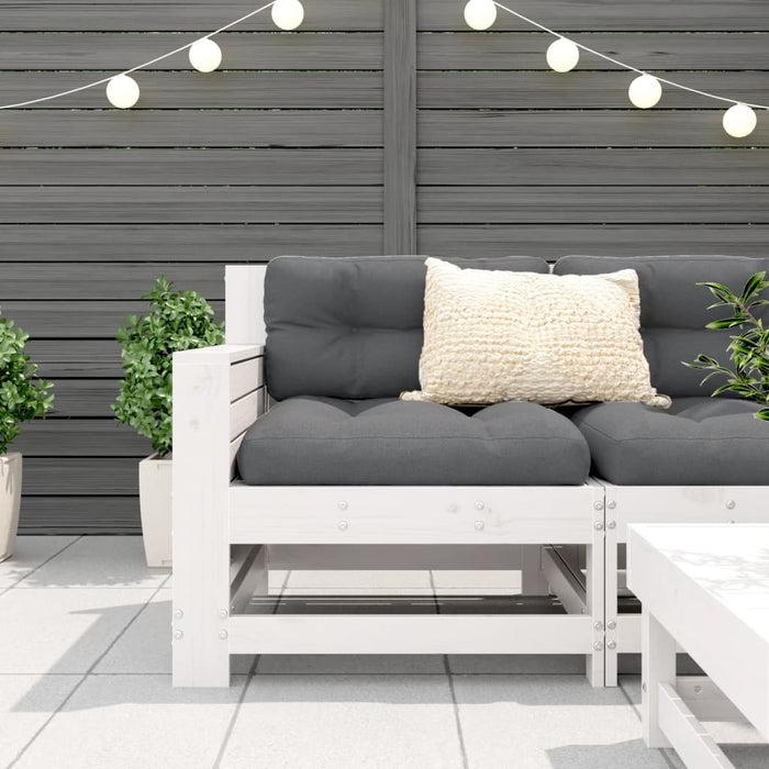 Canapea cu cotieră de grădină, alb, 69x62x70,5cm lemn masiv pin - WALTI WALTI