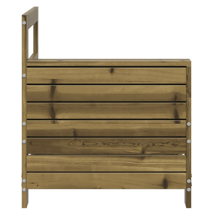 Canapea cu cotieră de grădină, 69x62x70,5 cm, lemn pin tratat - WALTI WALTI