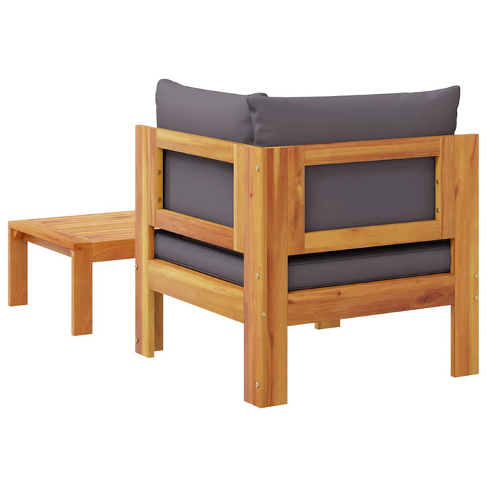 Set canapea de grădină, 2 piese, cu perne, lemn masiv de acacia WALTI