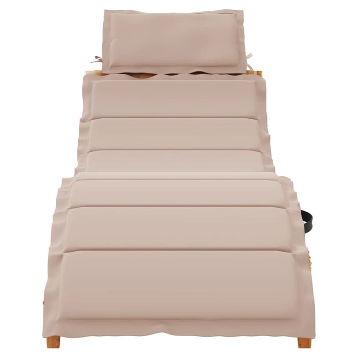 | Șezlong | cu pernă taupe 55 x 184 x 64cm Lemn Solid de Acacia - WALTI WALTI