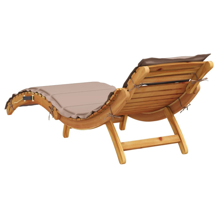 | Șezlong | cu pernă taupe 55 x 184 x 64cm Lemn Solid de Acacia - WALTI WALTI