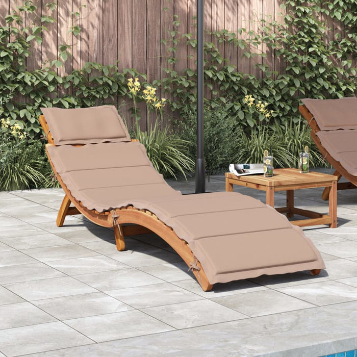 | Șezlong | cu pernă taupe 55 x 184 x 64cm Lemn Solid de Acacia - WALTI WALTI