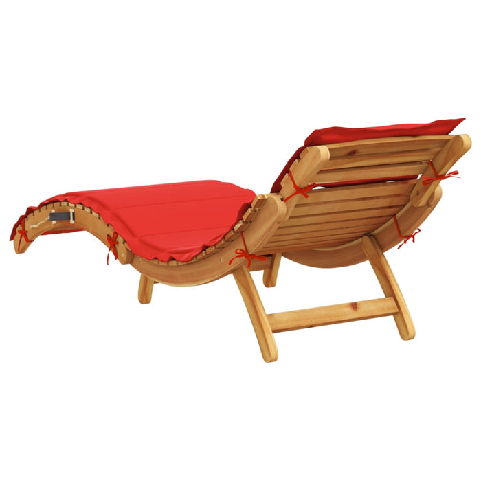 | Șezlong | cu pernă taupe 55 x 184 x 64cm Lemn Solid de Acacia WALTI