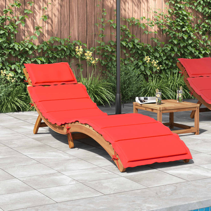 | Șezlong | cu pernă taupe 55 x 184 x 64cm Lemn Solid de Acacia WALTI