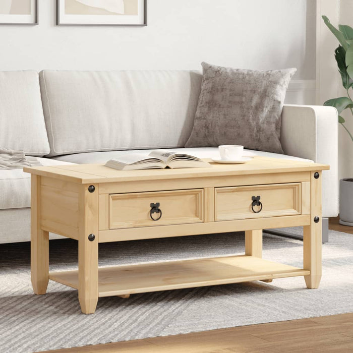 Măsuță de cafea cu sertare Corona, 100x48x45 cm, lemn masiv pin - WALTI WALTI