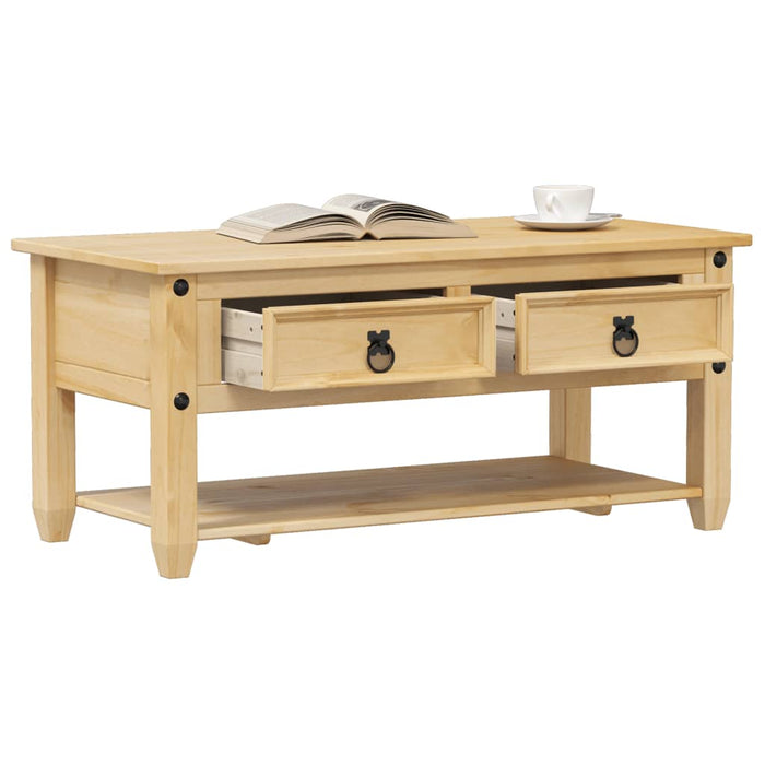 Măsuță de cafea cu sertare Corona, 100x48x45 cm, lemn masiv pin - WALTI WALTI