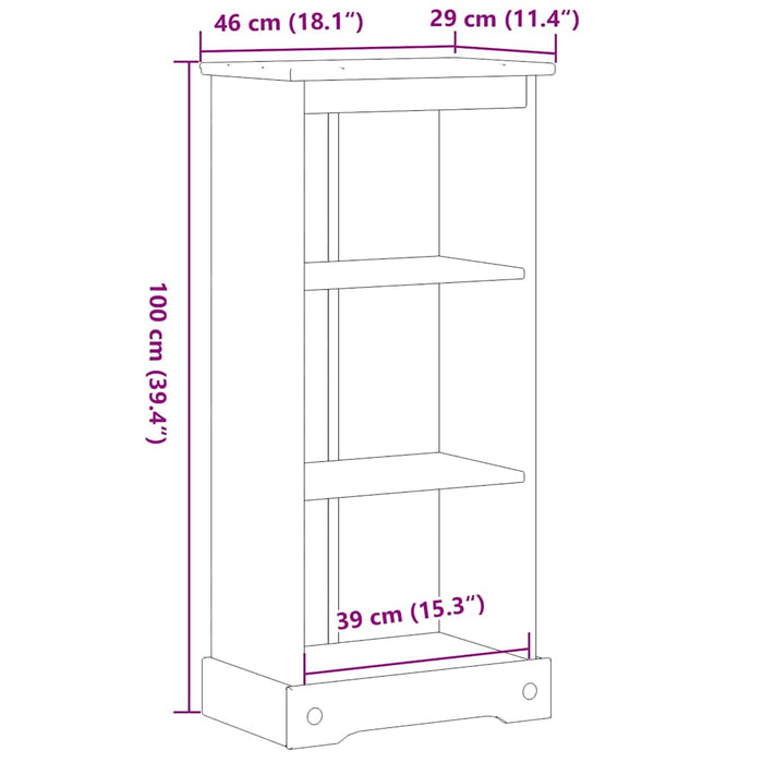 Bibliotecă „Corona”, 46x29x100 cm, lemn masiv de pin - WALTI WALTI