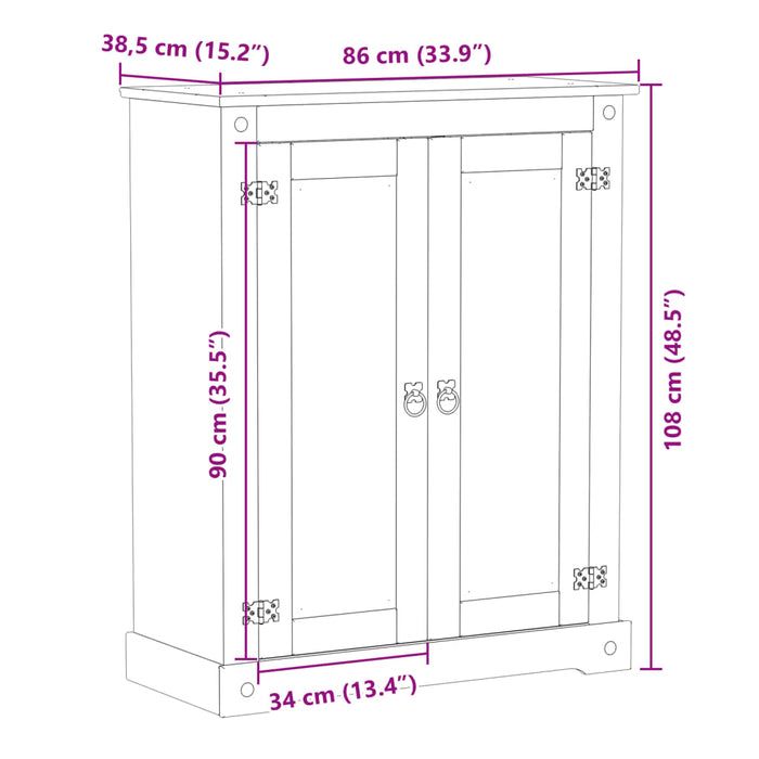 Dulap pantofi "Corona", 86x38,5x108 cm, lemn masiv de pin - WALTI WALTI