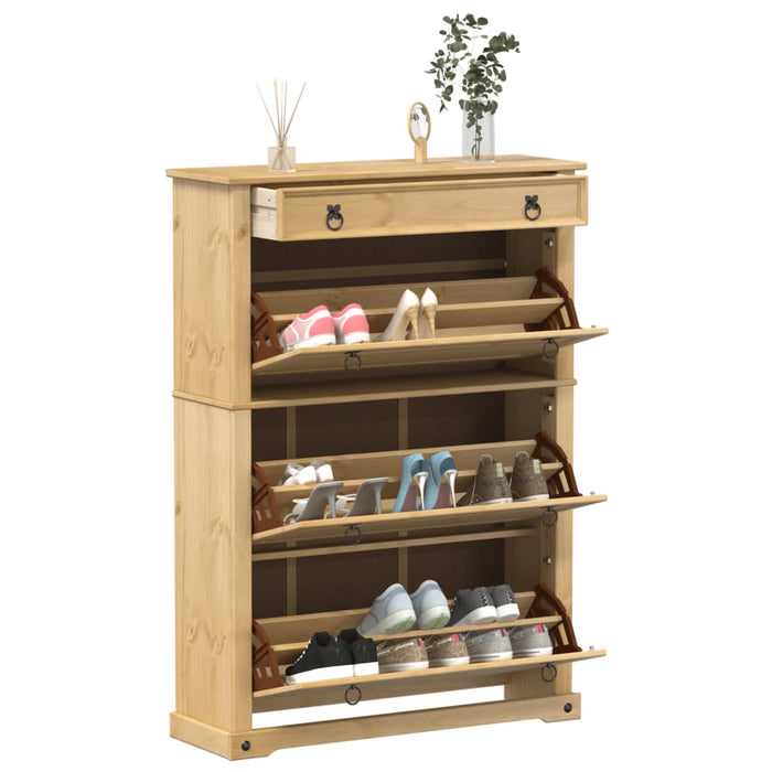Dulap pantofi "Corona", 99x32x85 cm, lemn masiv de pin - WALTI WALTI