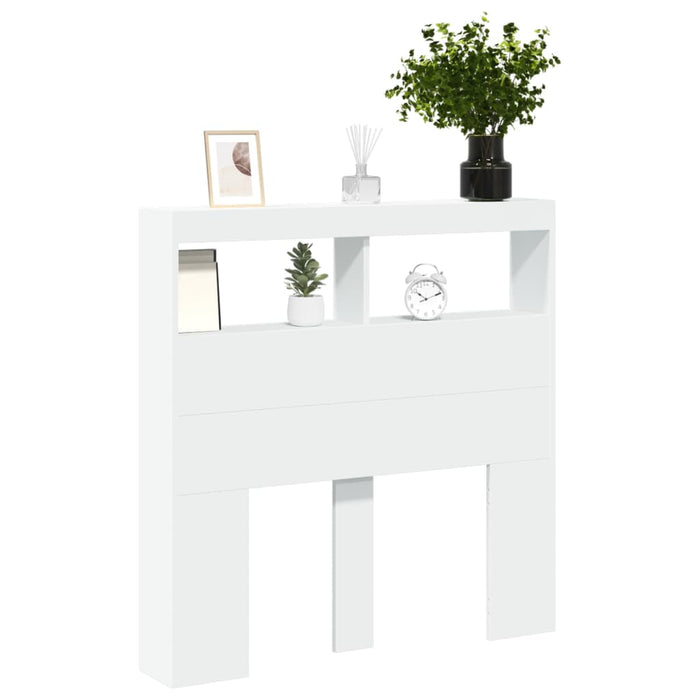 Tăblie cu dulap și LED, alb, 100x17x102 cm - WALTI WALTI