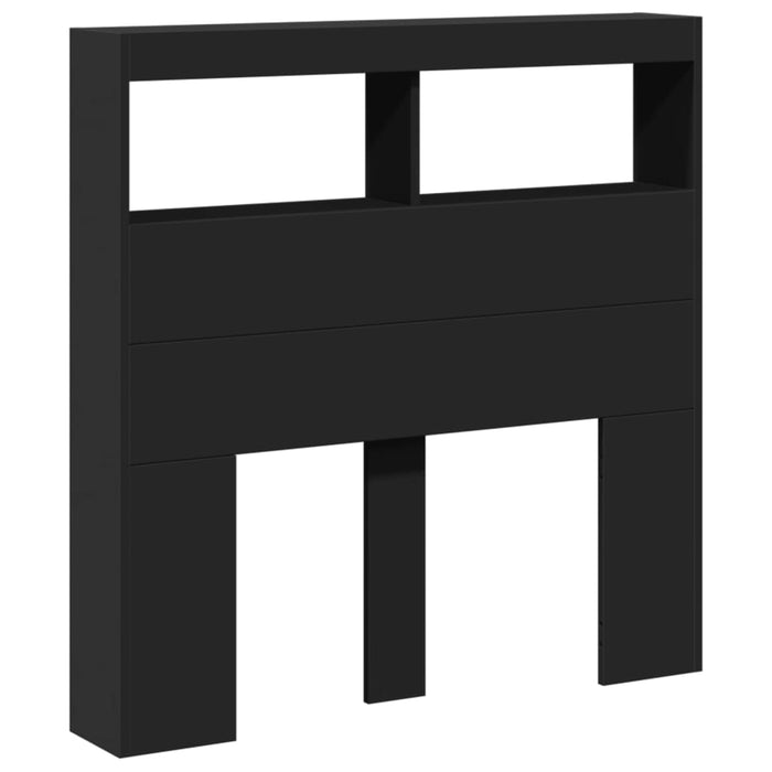 Tăblie cu dulap și LED, negru, 100x17x102 cm - WALTI WALTI