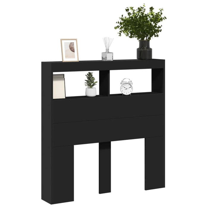 Tăblie cu dulap și LED, negru, 100x17x102 cm - WALTI WALTI