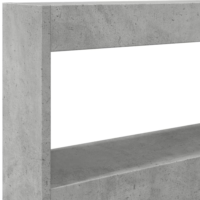 Tăblie de pat cu dulap și LED, gri beton, 100x17x102 cm - WALTI WALTI